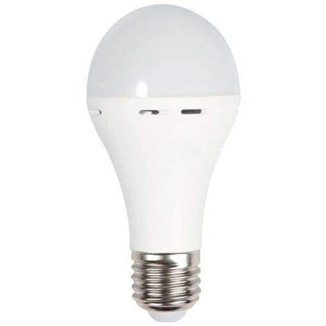 V-TAC VT-509 lampadina led E27 9W con batteria 3h forma A60 luce 4000k lampada emergenza utilizzabile come torcia sku 7010