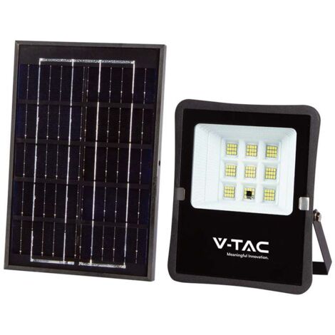 V-TAC VT-55050 Projecteur LED 400lm alimenté par panneau solaire 6W batterie photovoltaïque avec télécommande lumière blanche froide 6400k sku 6964