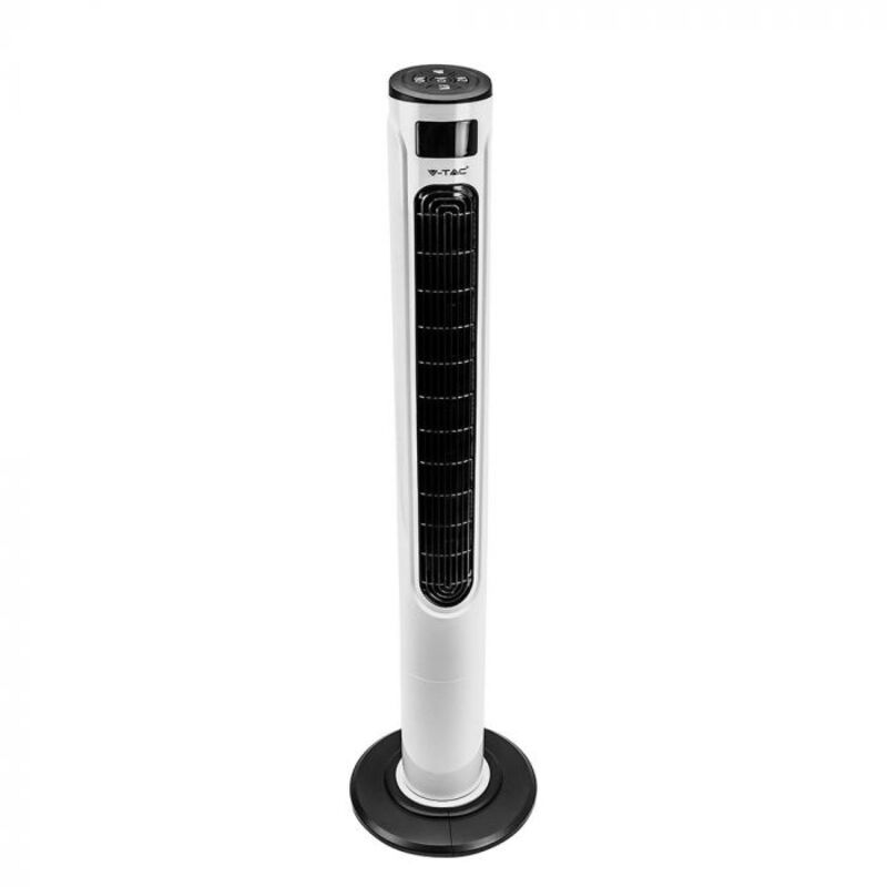 V-TAC VT-5547 Ventilatore a torre tower fan 55W 1160mm con display temperatura e telecomando abs colore bianco ip20 - sku 7902