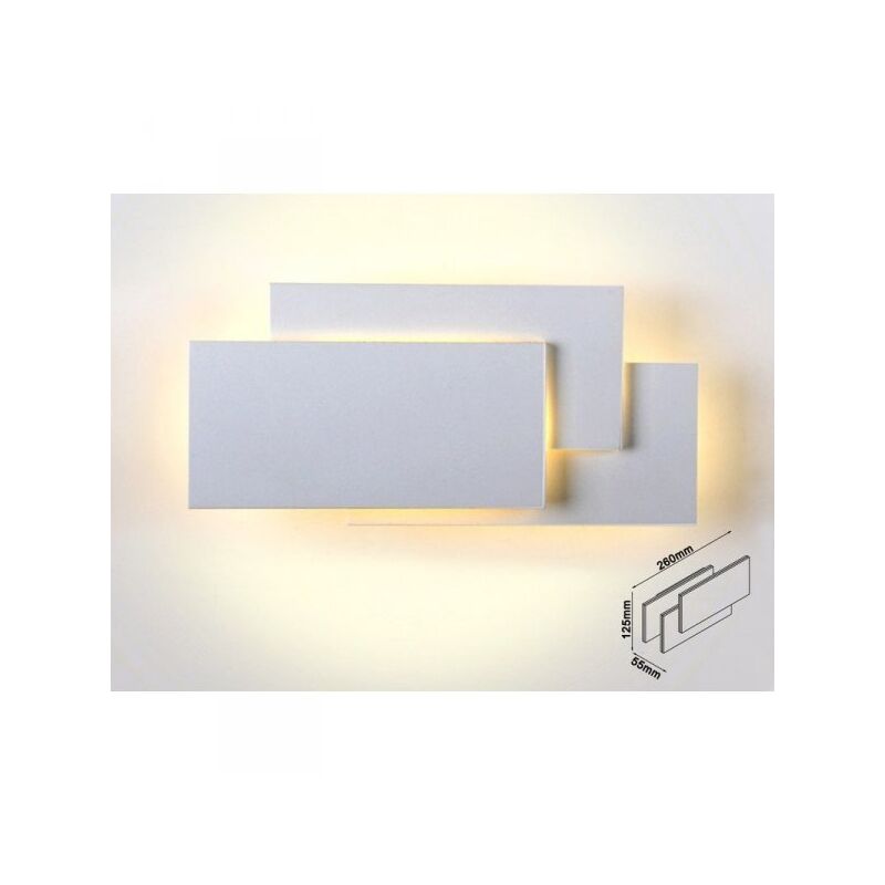 Applique Lampada led da Muro 12W 3000K Carcassa Grigia Rettangolare con Forme Sovrapposte IP20 SKU-8206