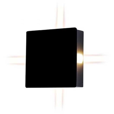 V-TAC VT-704 8211 Lampada LED da Muro Quadrato 4W Colore Nero 3000K IP65