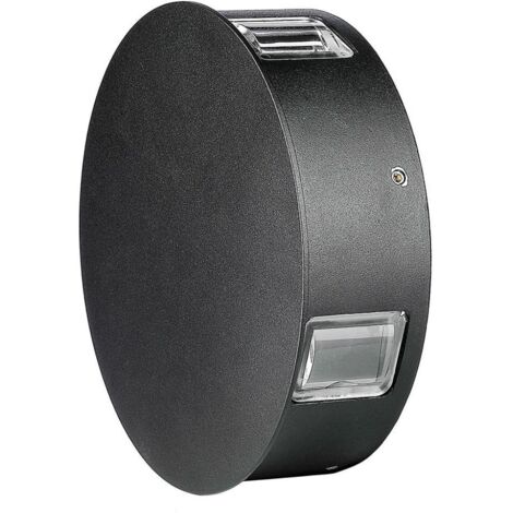 V-TAC VT-706 8215 Lampada LED da Muro Rotondo 4W Colore Nero 3000K IP65