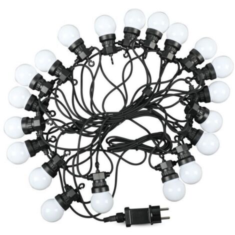 V-TAC VT-71020 0,5W Birne LED kaltweiß 6000K String Licht anschließbar PIN 10M mit Glühbirne Eu Stecker - sku 7440