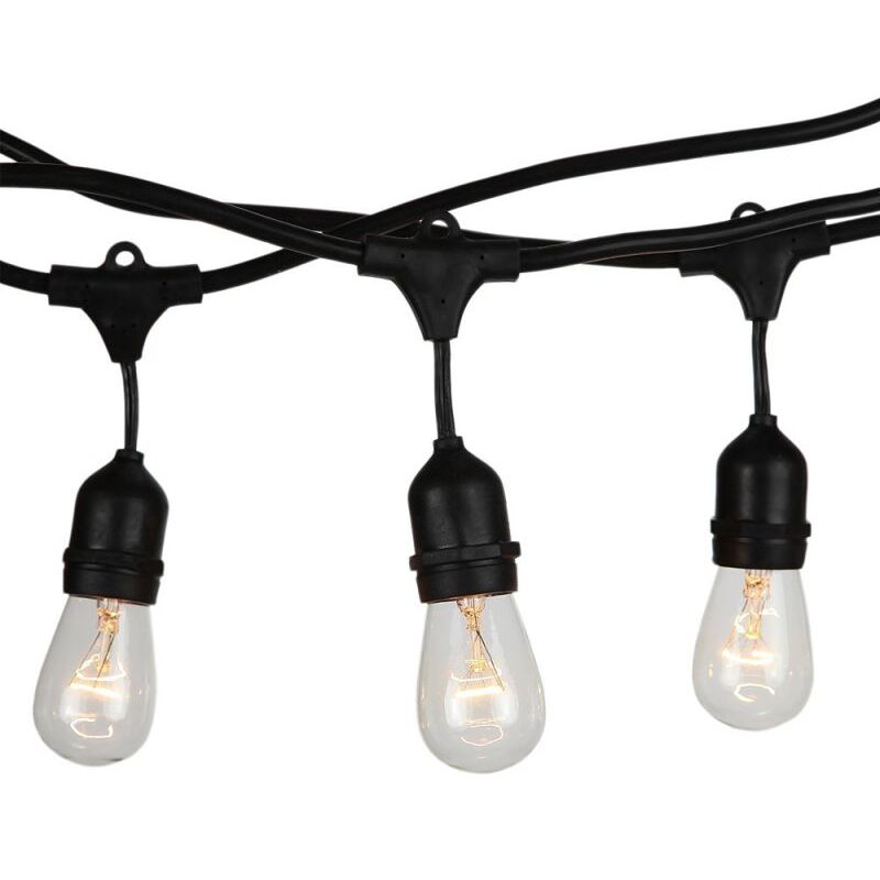 V-tac - Guirlande Guinguette 15 mètres Pour 15 Ampoules led E27 IP54 Noir VT-713