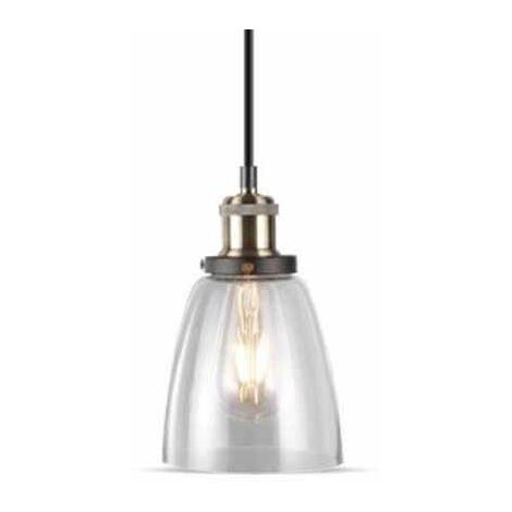 V-TAC VT-7140 Lampadario portalampada pendente E27 in vetro e metallo Ф140mm - sku 3735