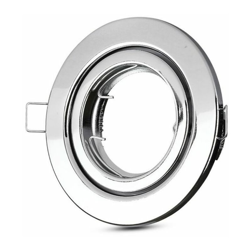 V-tac - Runder Led-einbaustrahlerhalter Gu10 Und Gu5.3 (mr16) Chromfarbe Mit Verstellbarer