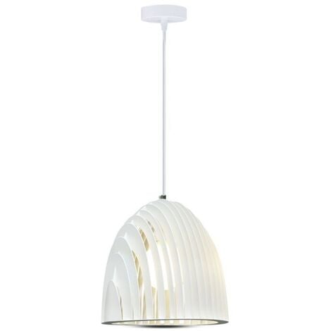 V-TAC VT-7255-W Lampadario a campana Prismatica LED in Metallo Portalampada E27 (Max 60W) Bianco sku 3952