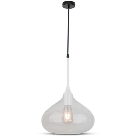 V-TAC VT-7281 LED-Glastropfen-Kronleuchter, 1 MT, 285 mm, transparent, glänzend, E27-Fassung