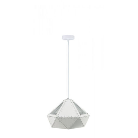 V-TAC VT-7310 Lampadario a sospensione 1MT E27 in metallo forma prisma colore bianco IP20 - SKU 3948