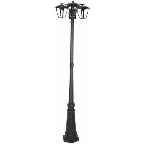 V-TAC VT-740 Garten Pole-Lampe 3xE27 V-TAC Graphitschwarz Lampe 199CM Wasserdicht IP44 - SKU 7063