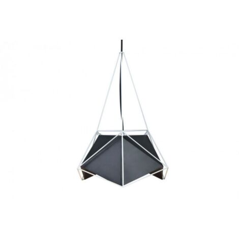 V-TAC VT-7401 Lumière Pendant élégant 1MT E27 métallique prisme noir avec abat-jour en fil blanc - sku 3944