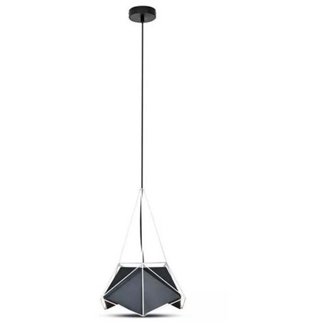 V-TAC VT-7401 Prism Pendelleuchte 1MT 1xE27 schwarz mit weißem Drahtschirm - sku 3944