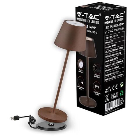 Ai Lati Light Poldina Mini corten lampada senza fili da tavolo a led