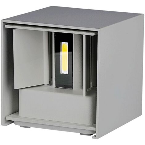 V-TAC VT-759-12 LAMPADA DA MURO WALL LIGHT GRIGIA CON DOPPIO LED COB 12W IP65 - SKU 8531 / 8532 - Colore Luce: Bianco Naturale