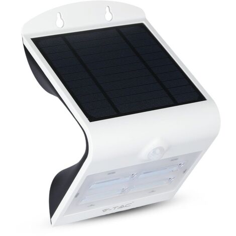 lampada led solare da muro a batteria 3w 130lm/w 30led con sensore pir colore 3000k+4000k ip65