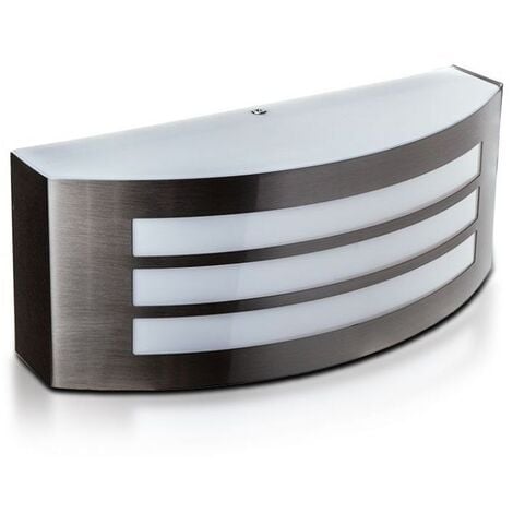 V-TAC Vt-7680 Portalampada LED da parete design moderno in acciaio da muro IP44 per lampada E27 colore grigio sku 7514