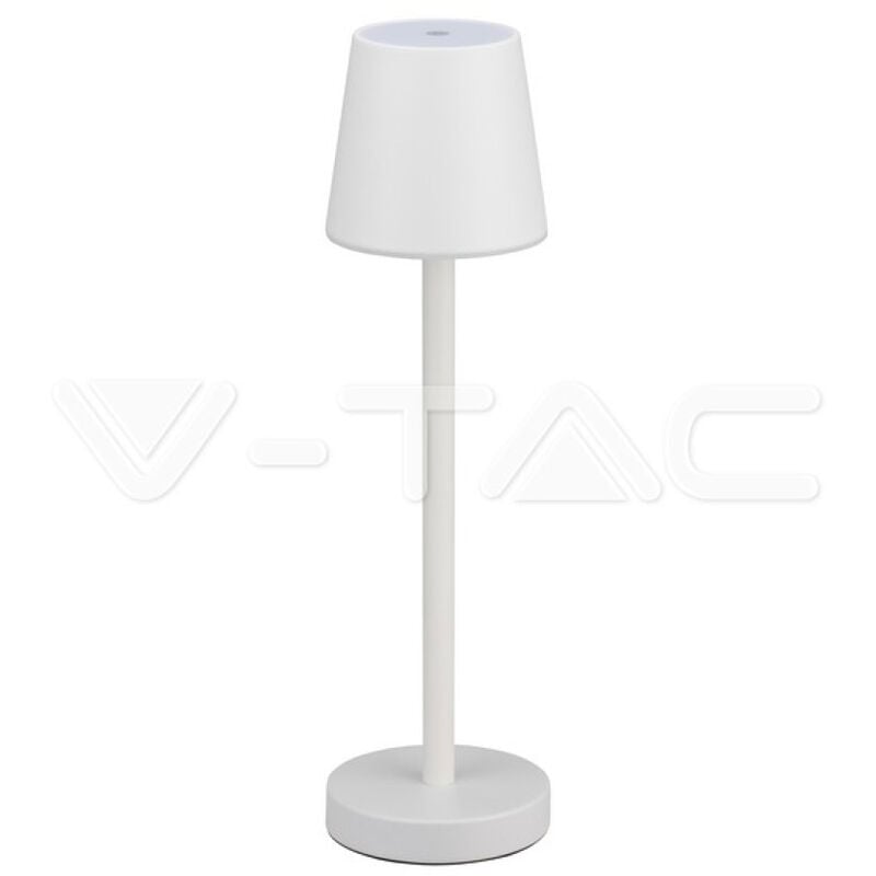 V-tac - Lampe de table led 3W Blanc Couleur Rechargeable avec Micro-USB Touch Dimmable 4000K