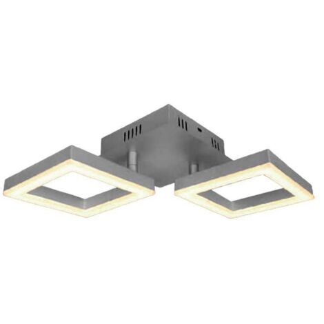 V-TAC VT-7786 Lampadario LED Plafoniera moderna con 2 cornici 14W in Metallo Colore Grigio 3000K