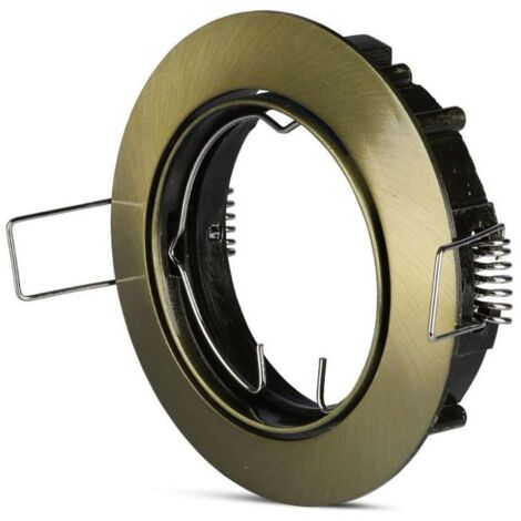 V-TAC VT-779RD 8579 Portafaretto LED da Incasso orientabile Rotondo GU10 e GU5.3 (MR16) Colore Oro Satinato