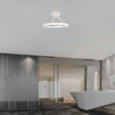 V-TAC VT-7907 Lustre LED Moderne 2 Cercles 38W Corps en Métal Blanc 5020cm Lumière 4000K - 14985