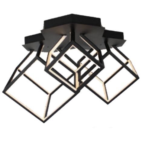 V-TAC VT-7921 Lustre de plafond LED 3 cubes couleur noire plafond 64x35,9x41CM 46W 3000k - 15342
