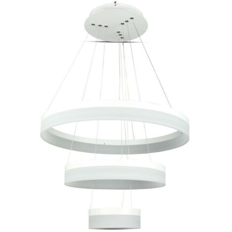 V-TAC VT-80-3D 80W led pendentif triple anneau métallique avec des bords éclairés blanc chaud 3000K triac dimmable - SKU 3906