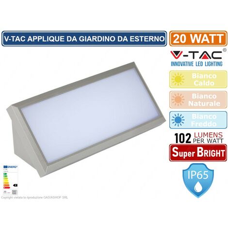 Gasiashop - VT-827 - V-TAC VT-827 LAMPADA LED DA MURO 12W WALL LIGHT IP65  APPLIQUE QUADRATA COLORE NERO - SKU 218539 / 218540