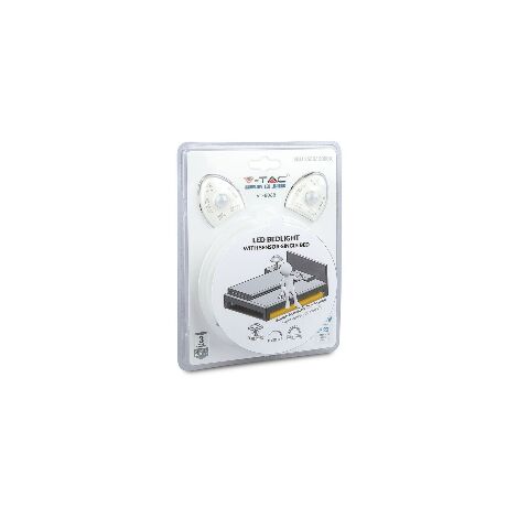 V-TAC VT-8068 BEDLIGHT KIT STRISCIA LED CON SENSORE E ALIMENTATORE PER LETTO MATRIMONIALE - SKU 2550 / 2551  Bianco Naturale
