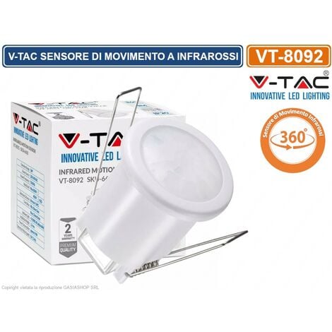 V-TAC SENSORE DI MOVIMENTO A INFRAROSSI IP20 BIANCO - SKU: 4968 - VT-8004 - Foto 13