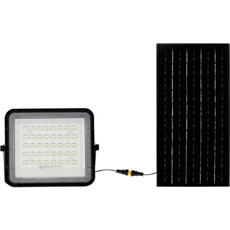 V-TAC VT-80W 7823 LED-Flutlichtstrahler, Solarmodul  10 W Kaltweiß  Schwarz