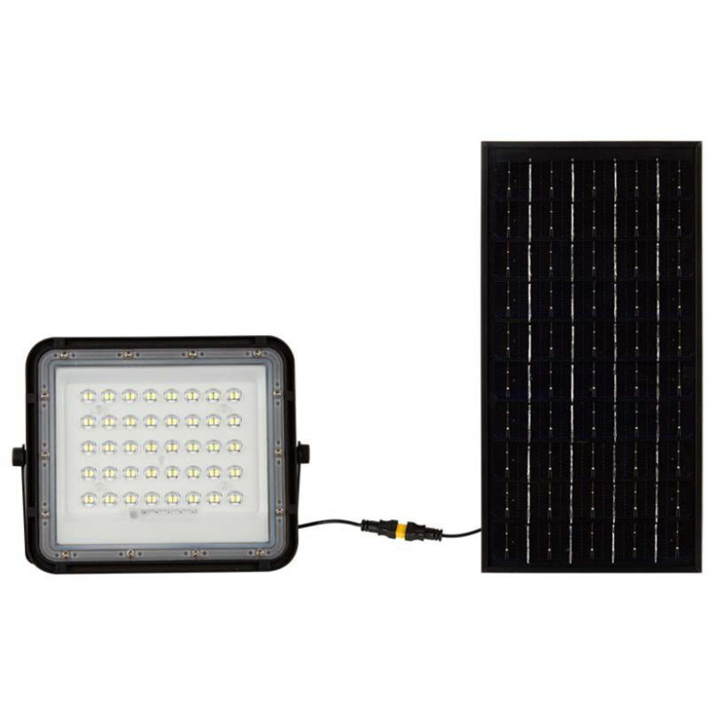 V-TAC VT-80W 7823 Projecteur déclairage LED, Panneau solaire 10 W blanc froid noir