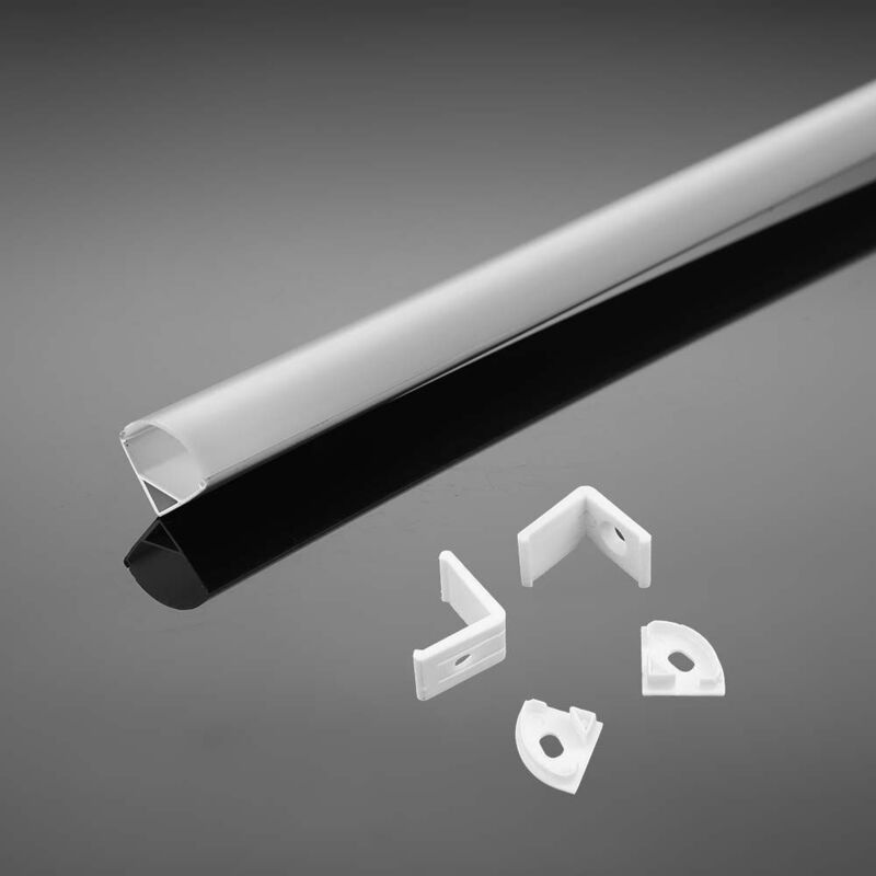 V-Tac – Profilé en aluminium blanc 2m – Pour bandes LED jusqu'à 10,5mm – Installation facile avec clips – 3369 - vt-8109-w
