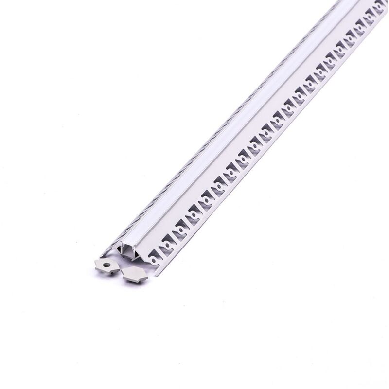 V-tac - Profilé aluminium pour bande led encastrée, angle extérieur, satiné, 2 m