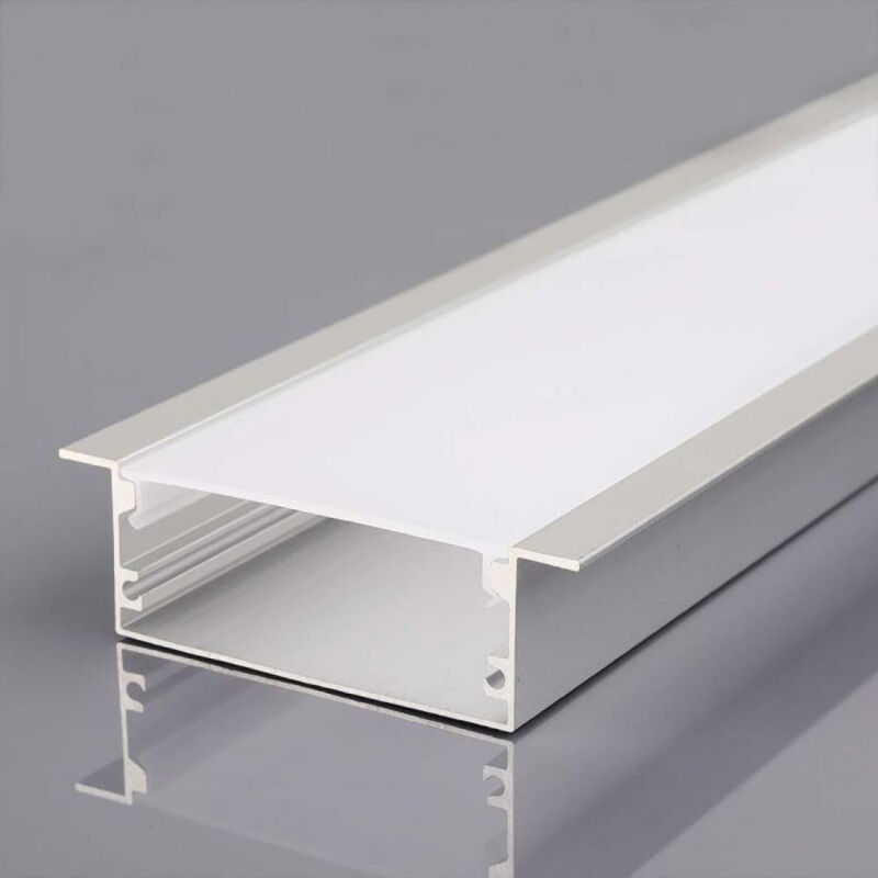 Profilé aluminium argenté V-tac pour bande led encastrée (l max. : 12,4 mm) satiné 2 000 x 50 x 20 mm