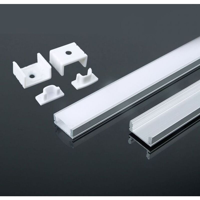 Profilo in alluminio per strisce led, bianco, 2000x17,4x7mm, lineare, copertura satinata - V-TAC 3365 VT-8113-W