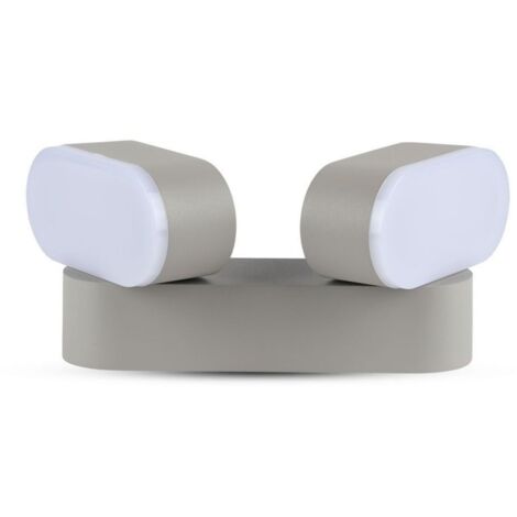 V-TAC VT-814 8294 Lampada LED da Muro Ovale 12W Colore Grigio con Doppia Testa Ruotabile 3000K IP65