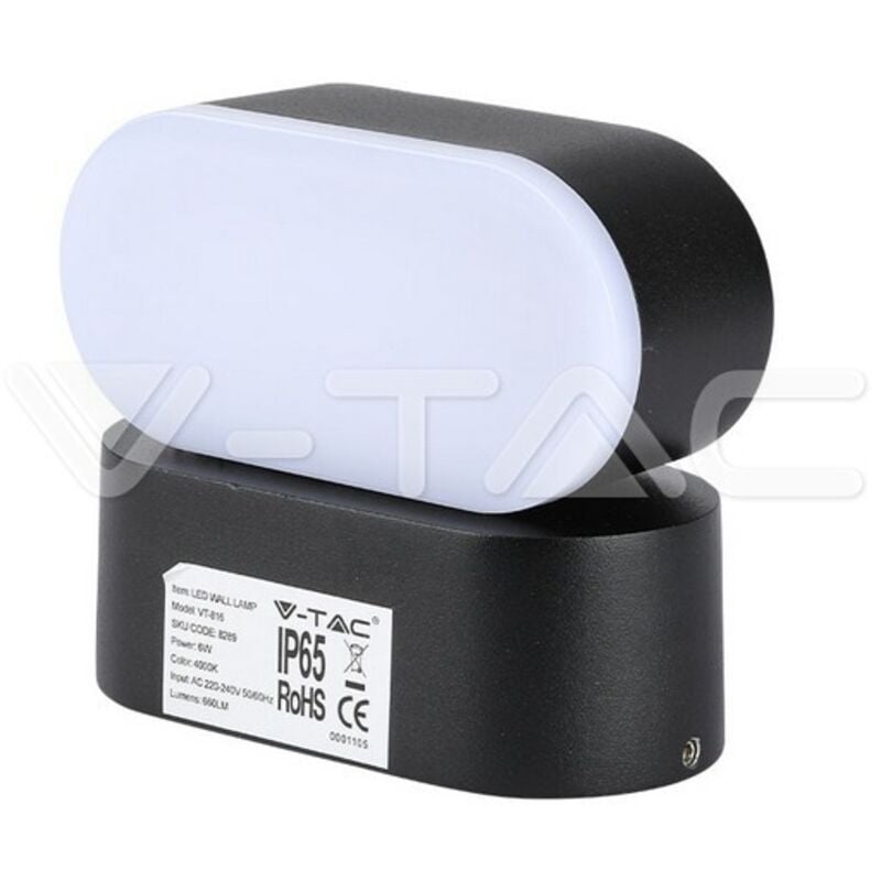 Lampe de façade murale extérieure led alu spot de jardin éclairage de balcon réglable V-tac 8288