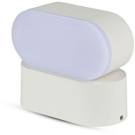 V-TAC VT-816 Lampada LED 5W da parete bianco testa ruotabile applique muro ovale luce bianco naturale 4000K IP65 - SKU 218287