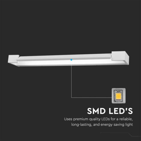 V-TAC VT-819 16W rechteckige LED-Wandleuchte mit 360° verstellbarem Panel, weiße Farbe 3000K IP44 – 218533