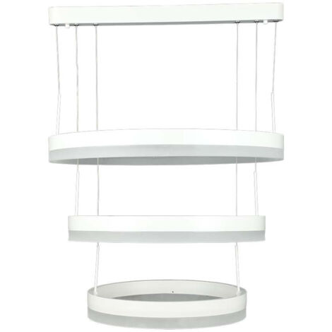 V-TAC VT-82-3-W Lustre suspendu LED avec anneaux 86W en métal avec 3 cercles, lumière de couleur blanche 3000k dimmable - 213989