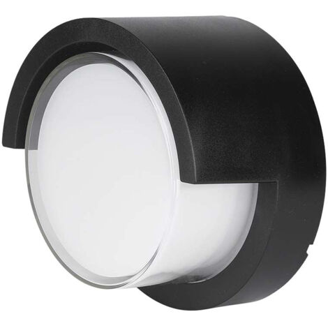 V-TAC VT-827 12W runde LED-Lampe Halbkreis-Diffusor schwarz natürliches weißes Außenlicht 4000k IP65 - sku 218538