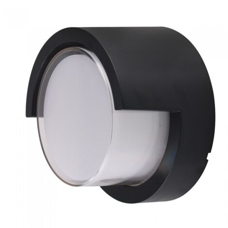 V-TAC VT-827 Applique murale 12W lumière blanc neutre 4000K corps noir ronde IP65 - sku 8538