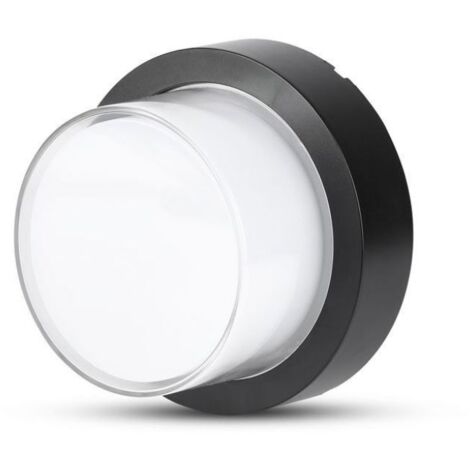 V-TAC VT-828 Applique murale 12W corps noir ronde lumière blanc neutre 4000K IP54 - sku 8542