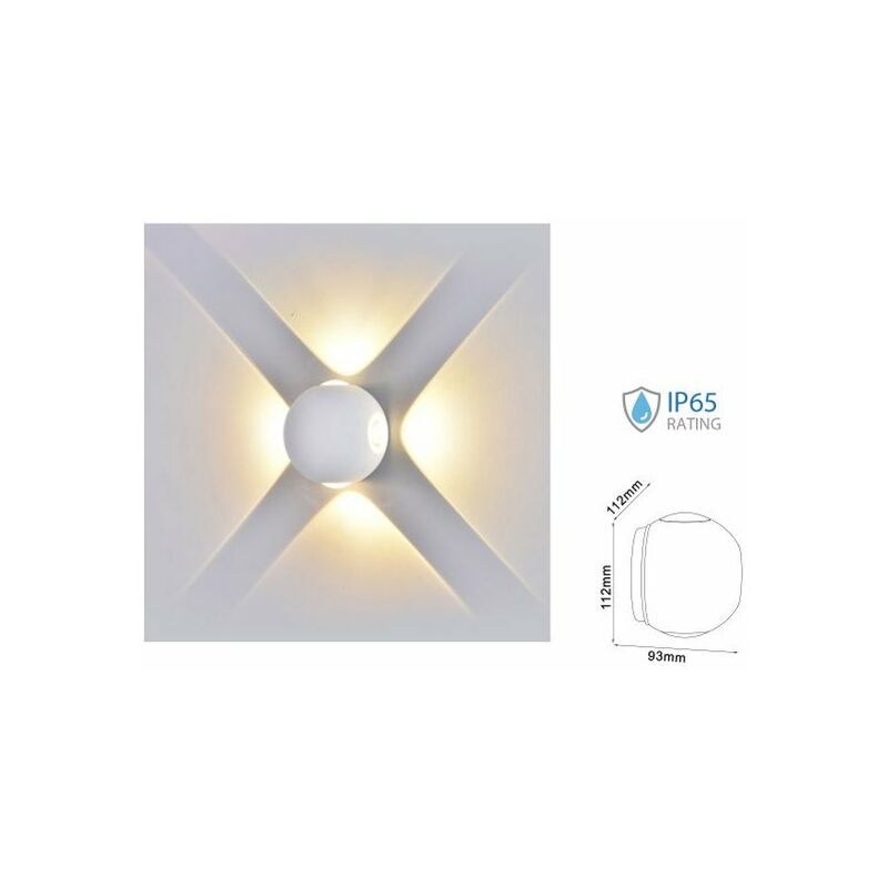 Image of V-tac - 4W led wall light corpo bianco rotondo 4000K IP65 - Luce naturale