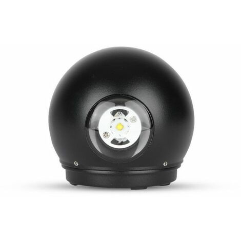 V-TAC VT-836 6W LED wandlamp warmweiß 3000K aluminum schwarz rund körper IP65 - SKU 8303