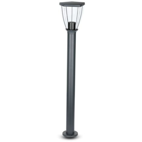V-TAC VT-839 Portalampada da giardino lanterna in acciaio inox grigio opaco fissaggio a terra 80CM IP44 1xE27 - SKU 8629