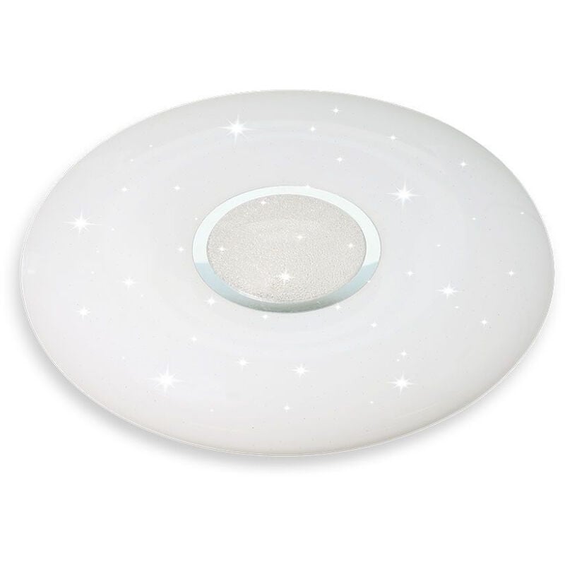 V-tac - Plafonnier led rond 40W avec télécommande de changement de couleur 3 en 1 à effet étoilé d : 350mm h : 70mm Dimmable