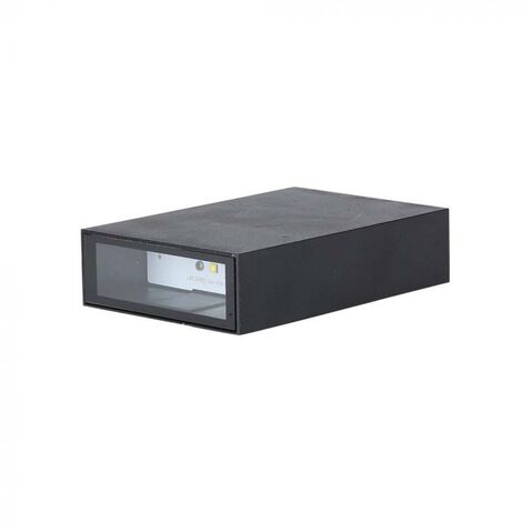 V-TAC VT-844 Lampada LED da parete 4W doppio fascio luminoso applique rettangolare da muro nero luce 3000K IP65 - SKU 218561