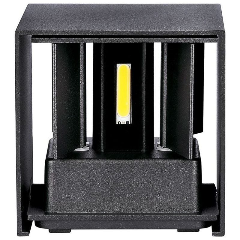 V-TAC VT-759-12 Applique LED carrée 11W corps noir faisceau orientable blanc chaud 3000K - sku 218529