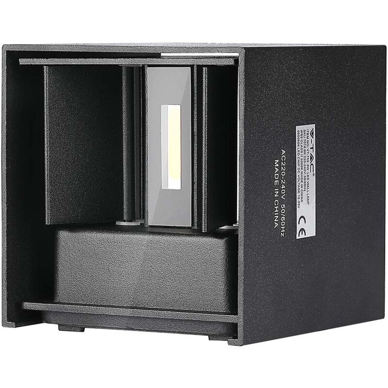 V-Tac Schwarz 5W Cob Led Doppelkopfleuchte, Satin, Verstellbarer Strahl, Naturweiß, Ip65